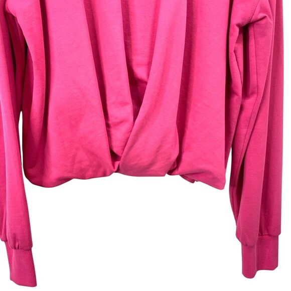 Anthropologie Maeve Twist-Front Sweatshirt top Size M pink - Picture 7 of 9